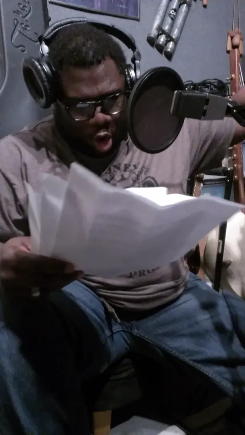 Midnight Delight — recording the voices of the fable — shaheed woods recording his track