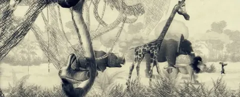 Midnight Delight — stills from the animated opening — and off they go