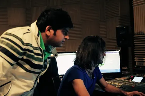 Midnight Delight — the music sessions with composer Zaher Akahshli — Saumin Mehta and Zaher building a cue