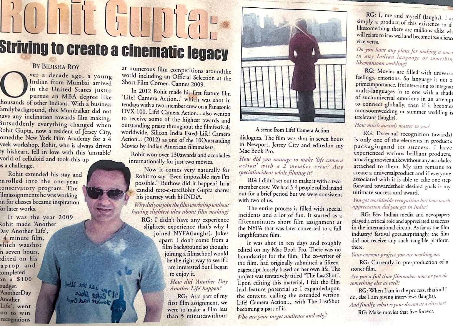 hi INDiA — &ldquo;Rohit Gupta: Striving to create a cinematic legacy&rdquo;, a profile by Bidisha Roy