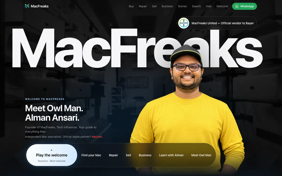 MacFreaks website on a desktop