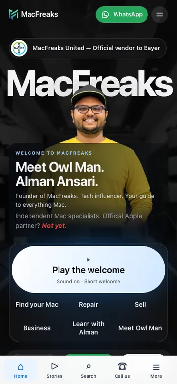 MacFreaks website on a phone